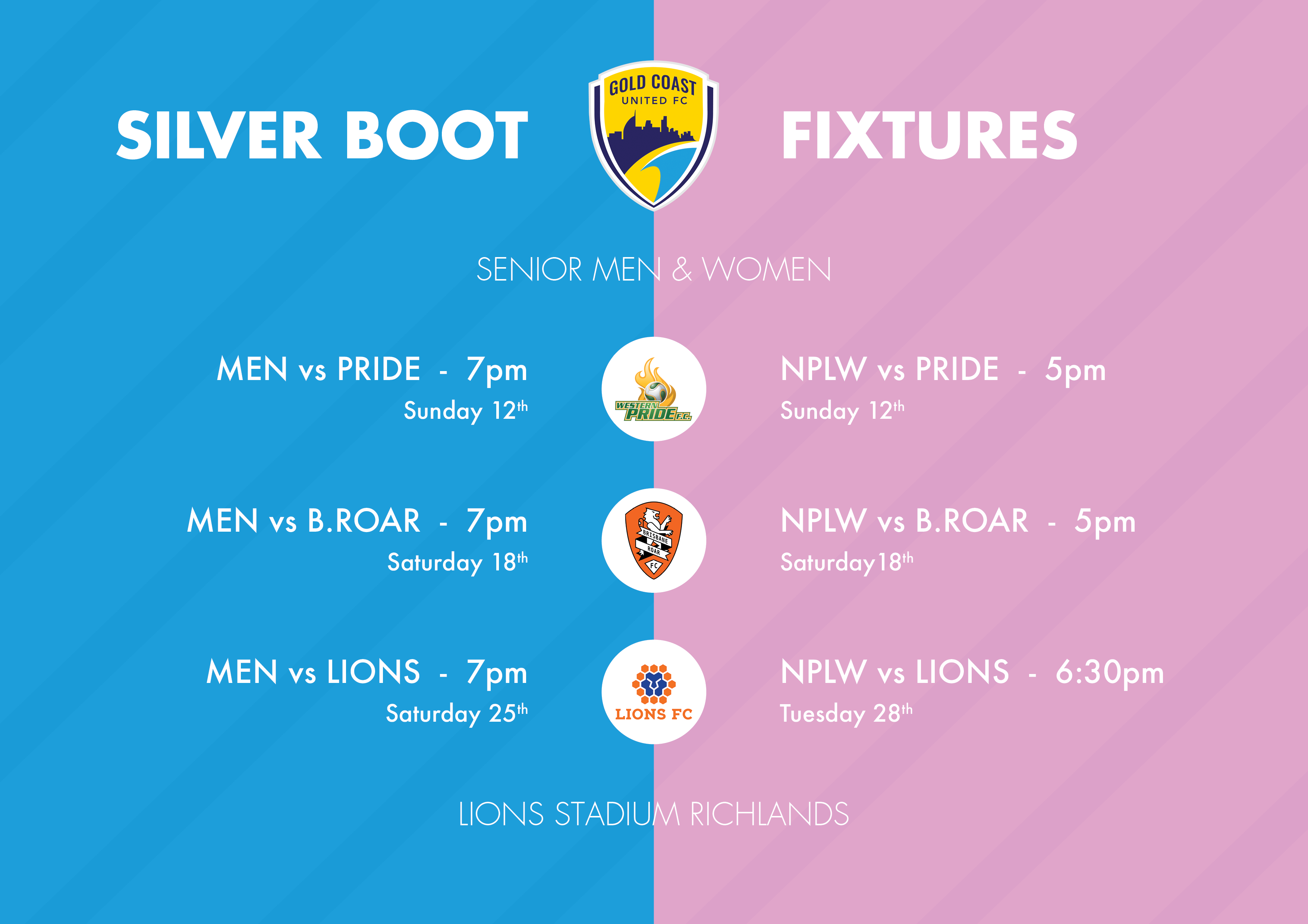 Silverboot Fixtures Graphic Gold Coast United FC